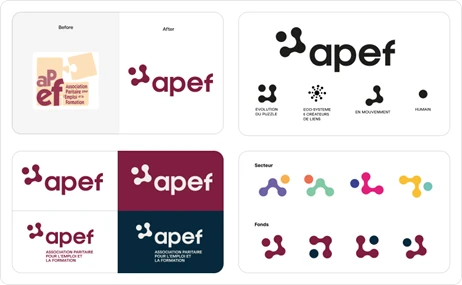 APEF logo transformation showcasing the before and after branding with updated visual elements.